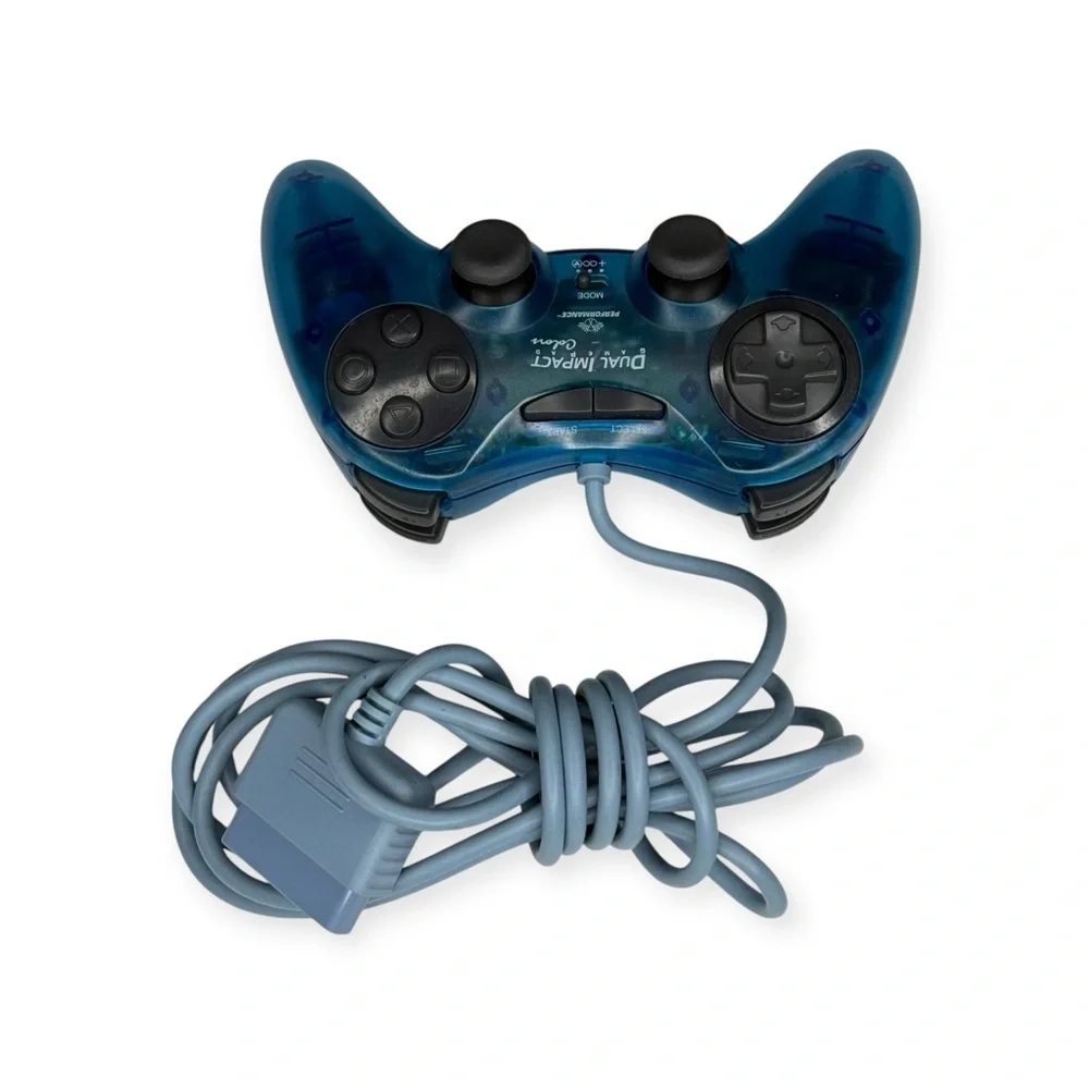 Performance Dual Impact 2 𖤍 Wired Controller Sony PlayStation 2 PS2 𖤍 Blueberry